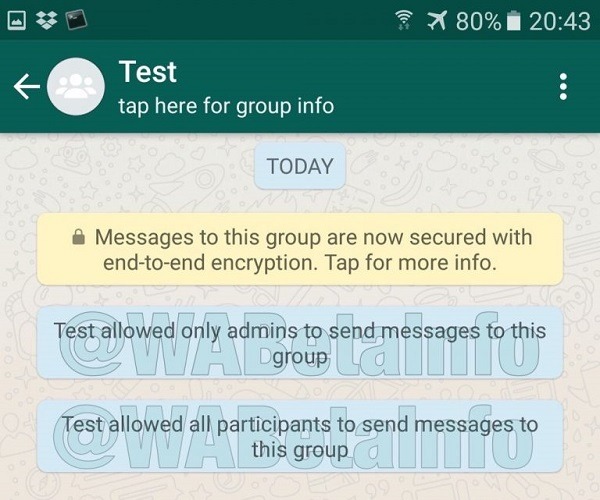 restricciones grupos whatsapp