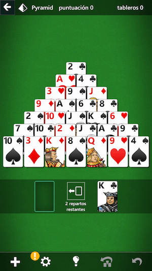 juego pyramid solitario windows