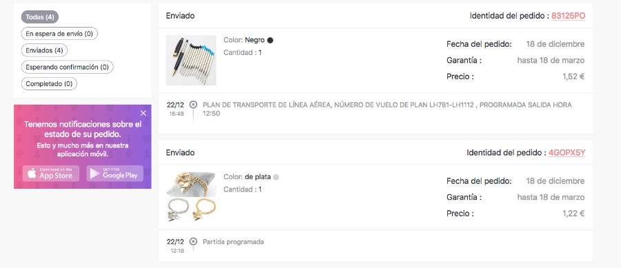 Cuánto tarda en llegar un pedido de Joom