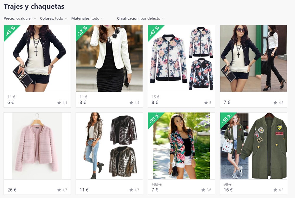 trajes y chaquetas