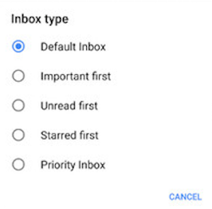 gmail opciones tipo bandeja