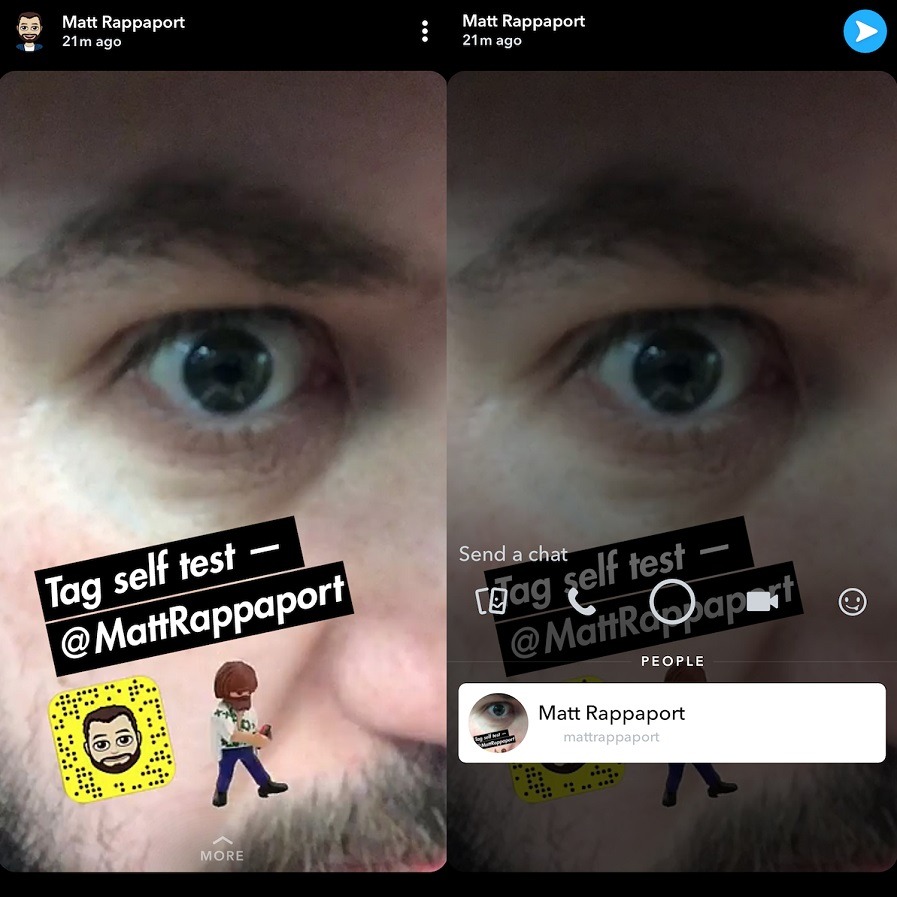 Cómo mencionar a contactos en Snapchat al estilo Instagram Stories 1