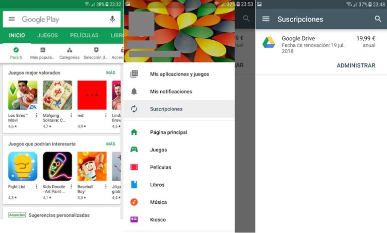 Cómo funciona la nueva sección Suscripciones de Google Play Store
