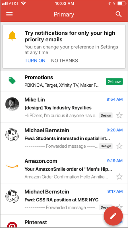 gmail notificaciones