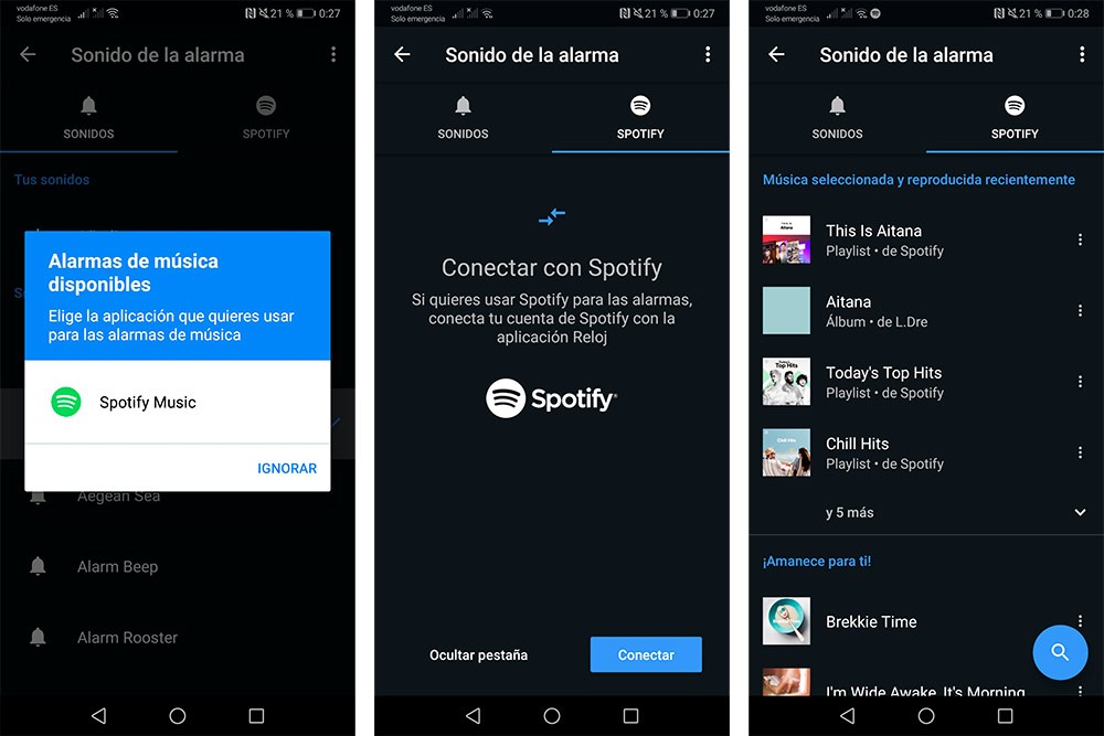 Cómo escuchar canciones de Spotify en la alarma de tu móvil Android