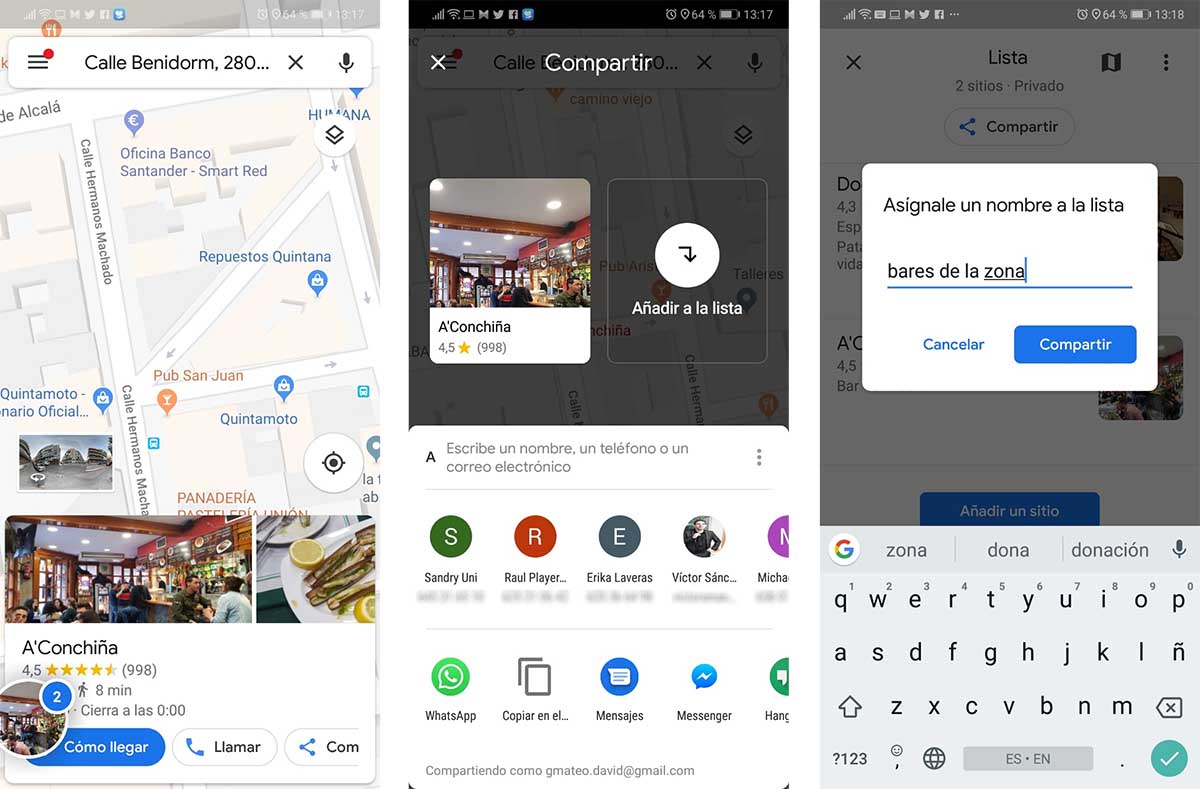 votar lugares en google maps