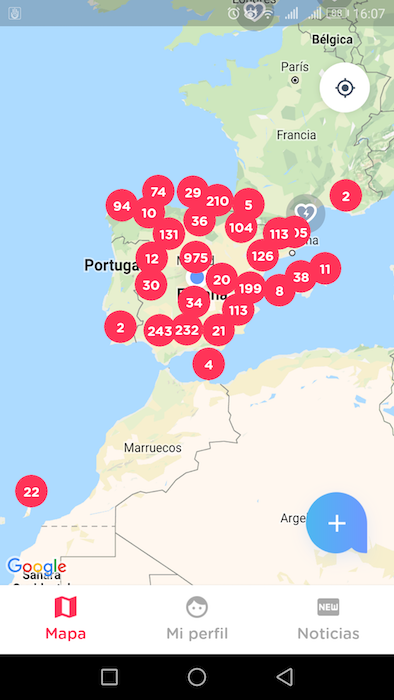 ariadna app mapa desfibriladores