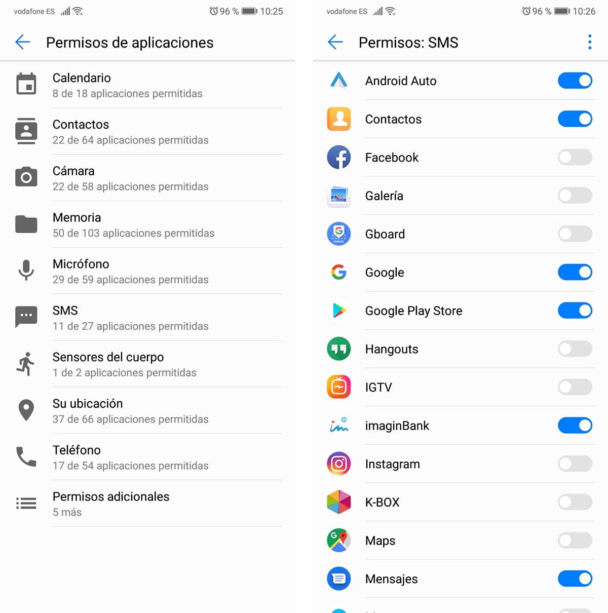 permisos de aplicaciones en Android