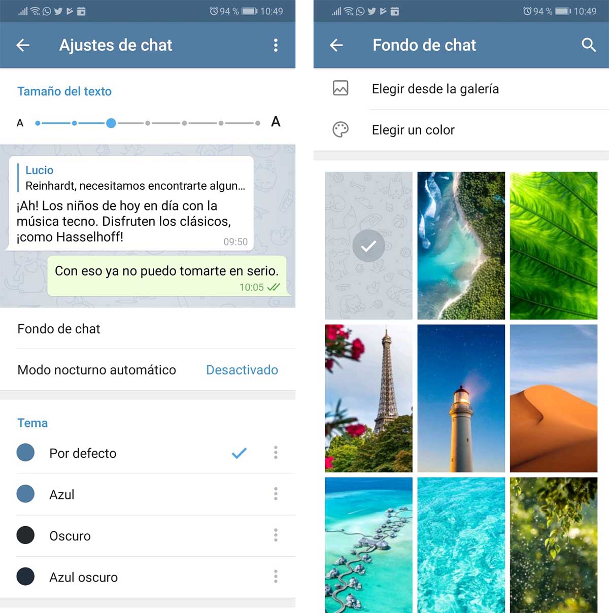 Telegram fondo de chat