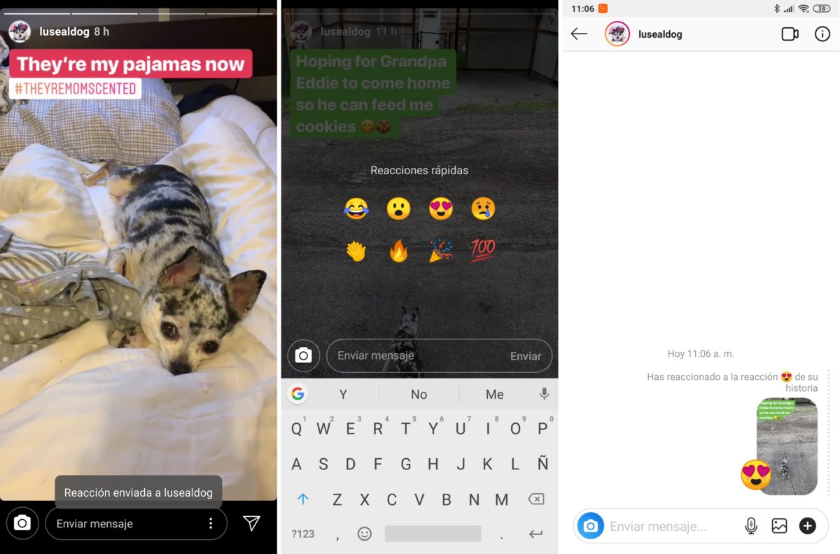 instagram stories reacciones rapidas