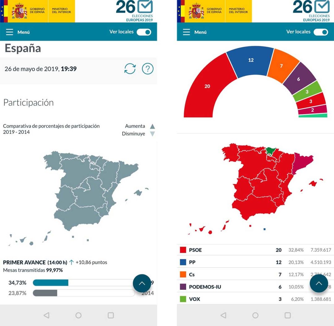 Los resultados electorales del 26M de tu pueblo y ciudad en el móvil ...