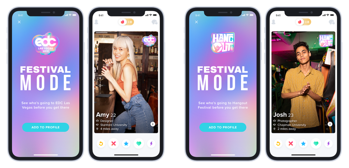 Tinder lanza un nuevo modo Festival para ligar en festivales