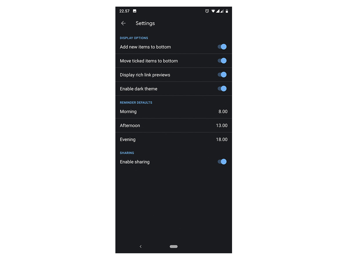 pruebas modo oscuro Google Keep ajustes