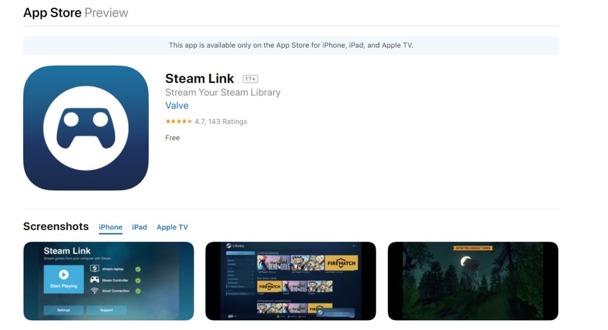 steam link app store
