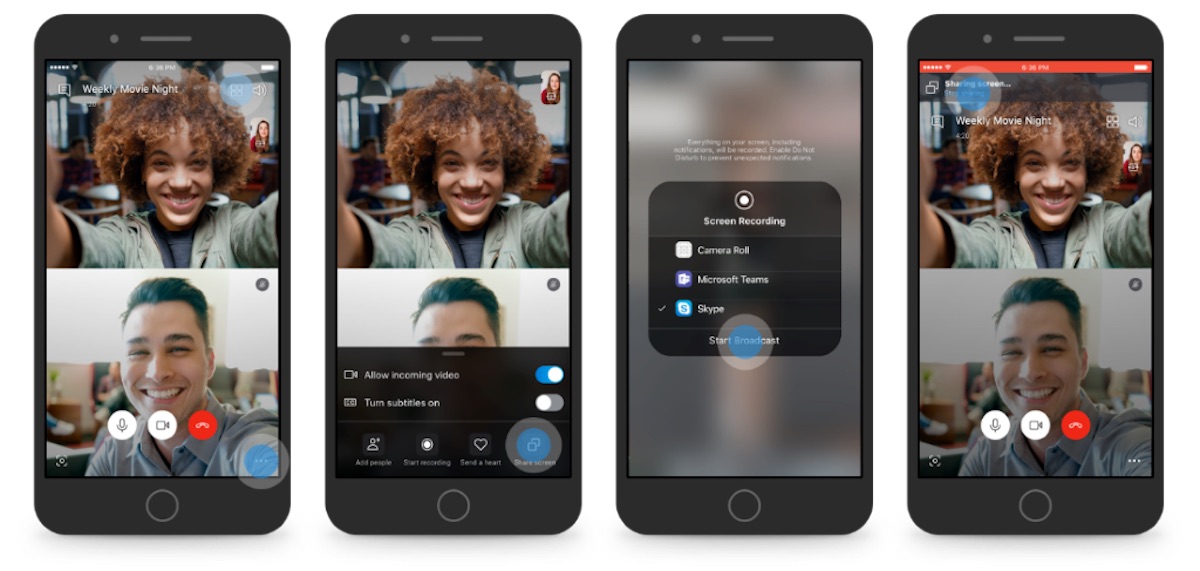 Compartir pantalla de Skype en Android y iPhone