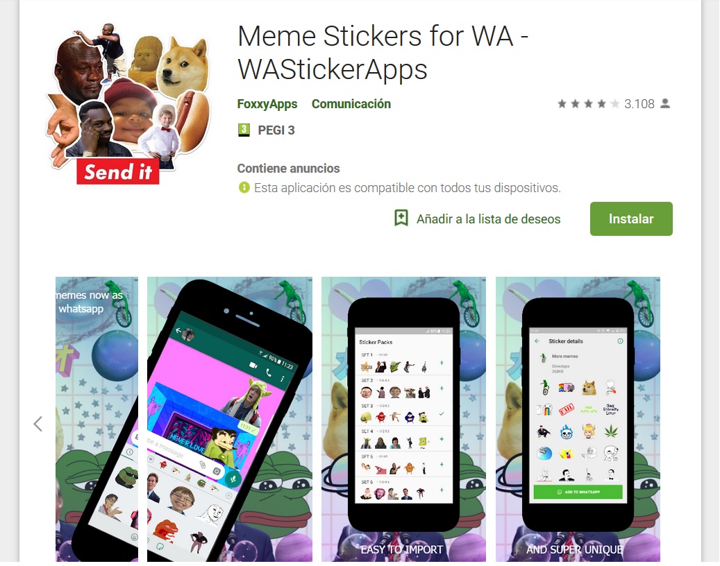 Meme Stickers para WhatsApp