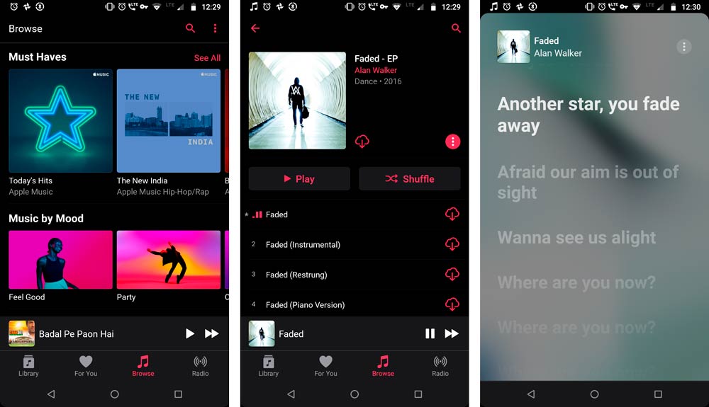 Apple Music para Android se actualiza con una nueva interfaz