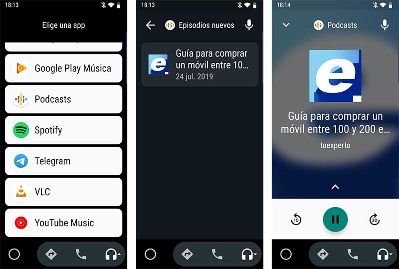 podcasts en Android Auto