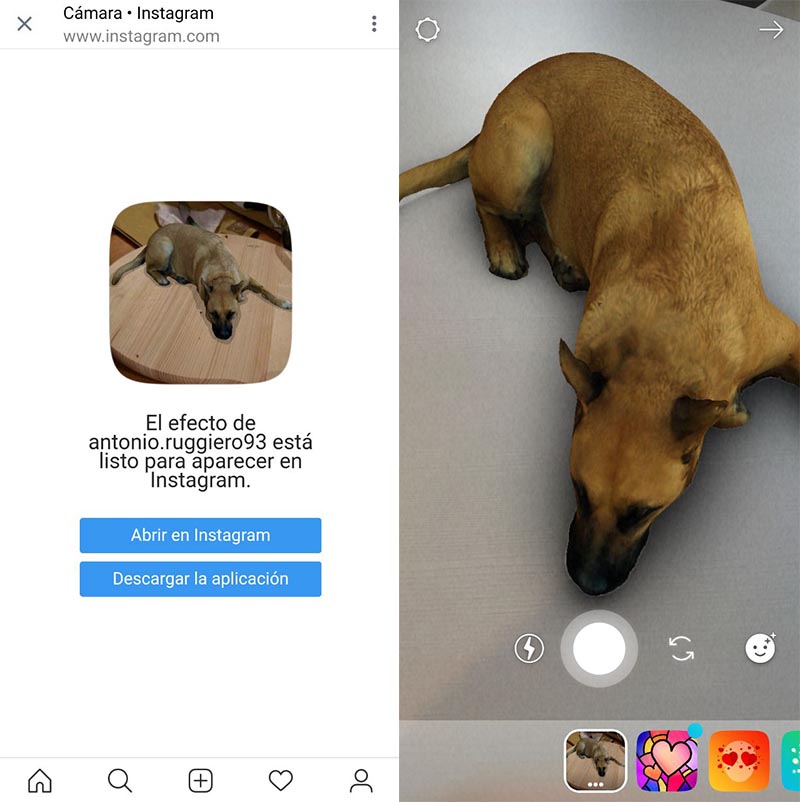 Cómo activar el filtro Sasha Dog en Instagram