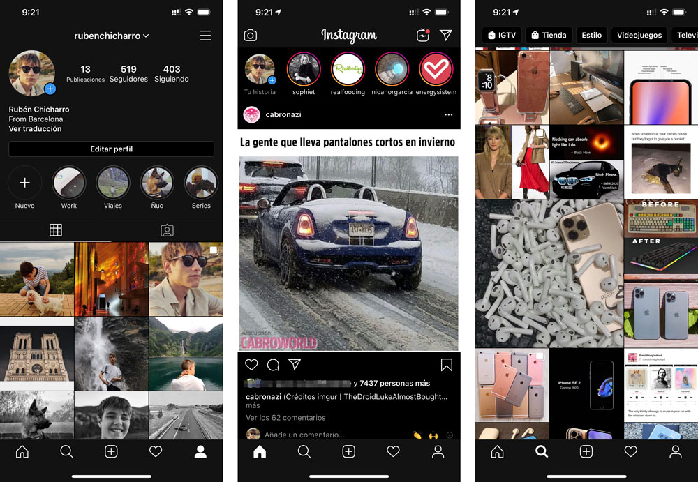 Cómo activar el modo oscuro de Instagram en iOS o Android