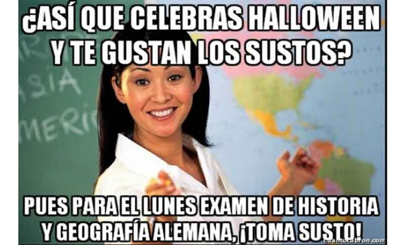 mejores memes de Halloween para compartir por WhatsApp y Twitter profesor