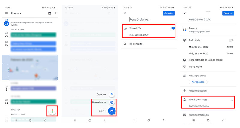 cómo apuntar los cumpleaños y recibir notificaciones en Google Calendar app