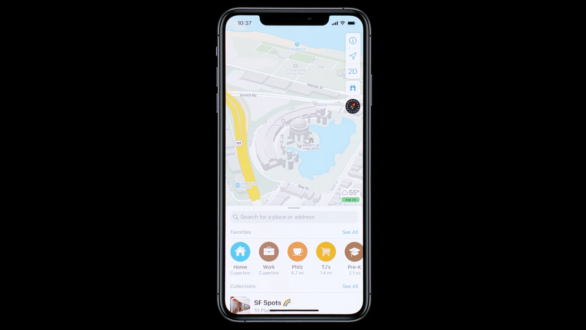 Cómo buscar rutas en transporte público en Apple Maps