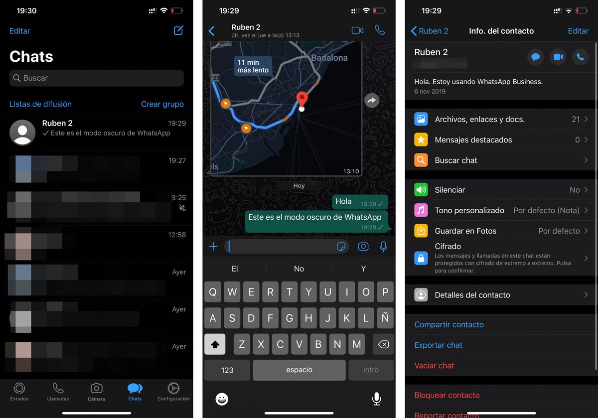 El modo oscuro de WhatsApp llega al iPhone: así se activa