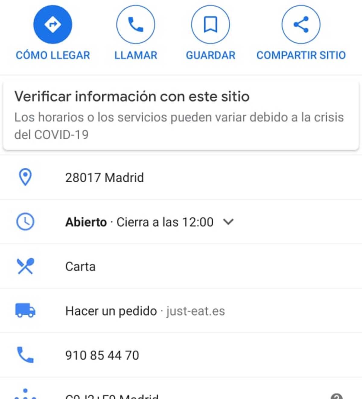 Cómo buscar restaurantes con envíos a domicilio en Google Maps