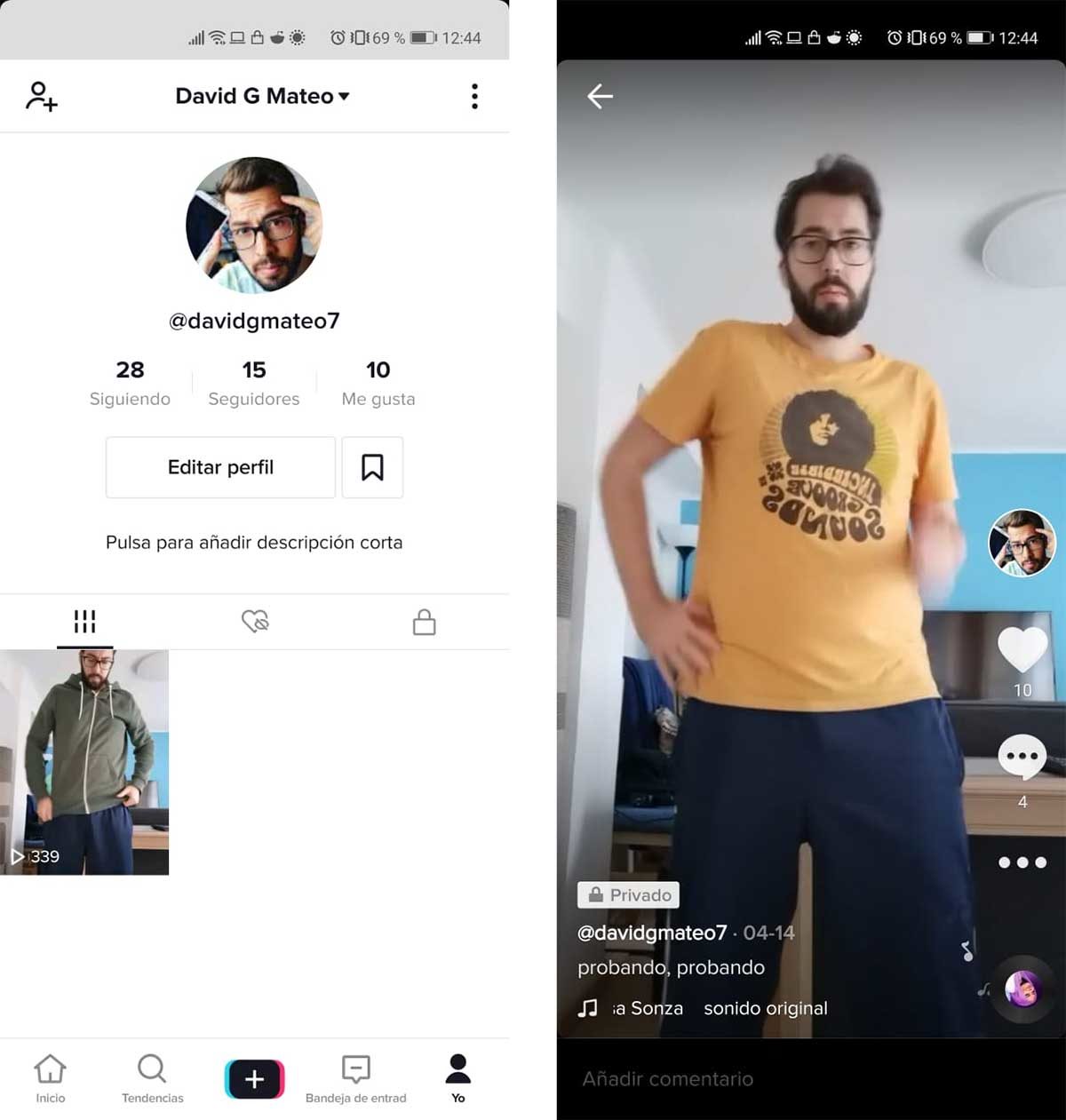 TikTok vídeos privados