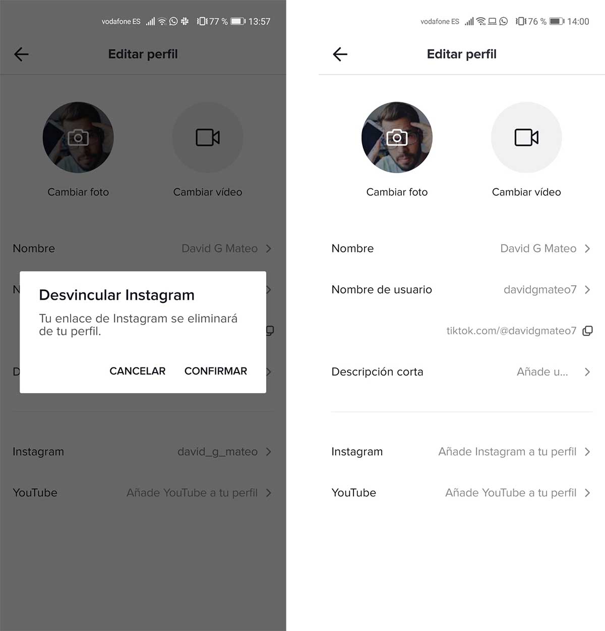 Cómo poner el enlace a tu Instagram en tu perfil de TikTok ...