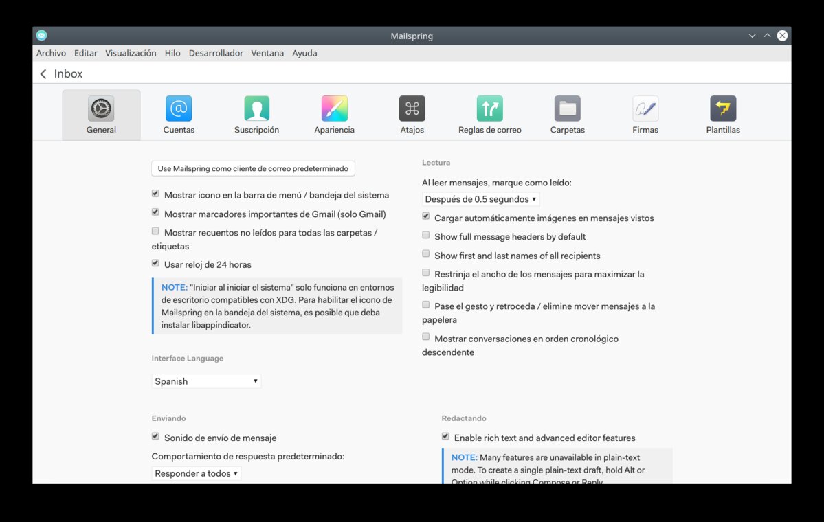 Mailspring en Linux