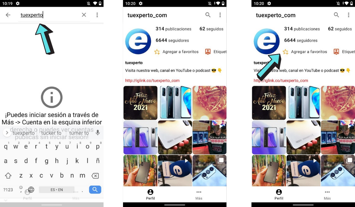 Acceder a un usuario en Barinsta