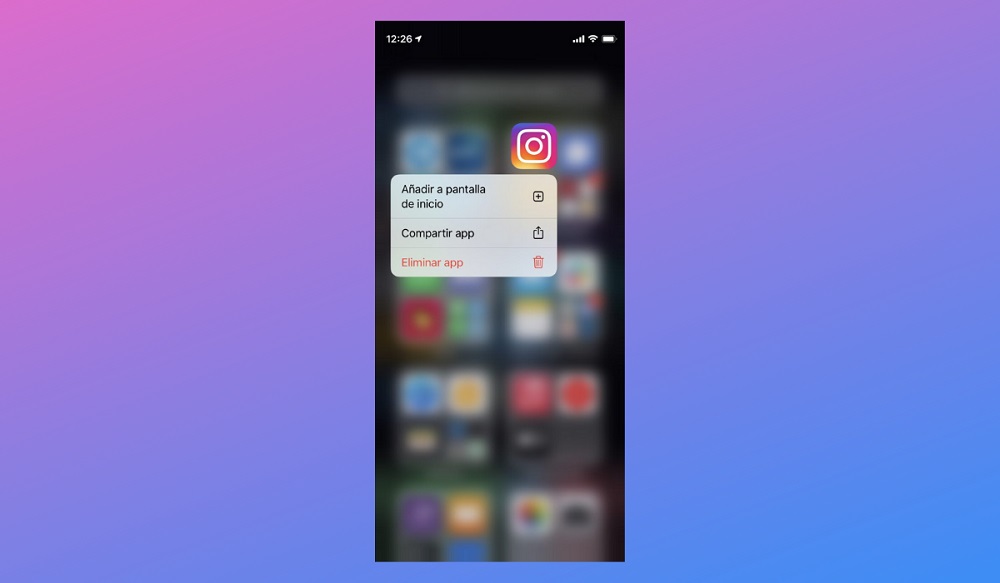 Desinstalar Instagram en el iPhone