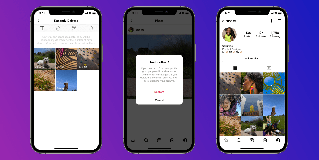 Cómo recuperar fotos, vídeos, reels y stories de Instagram con la papelera
