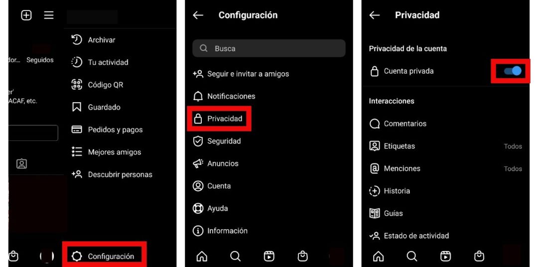 Cómo hacer para que no vean a quién sigo en Instagram