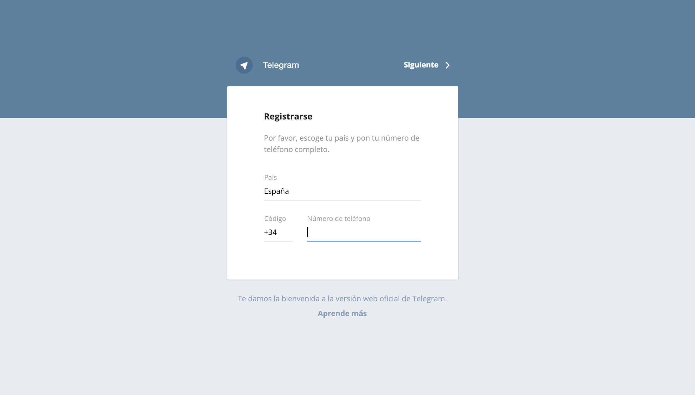 Cómo registrarse en Telegram sin número de teléfono
