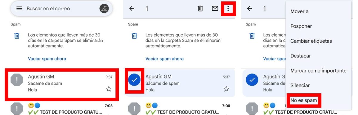 ▷ Dónde el Spam o correo no Gmail