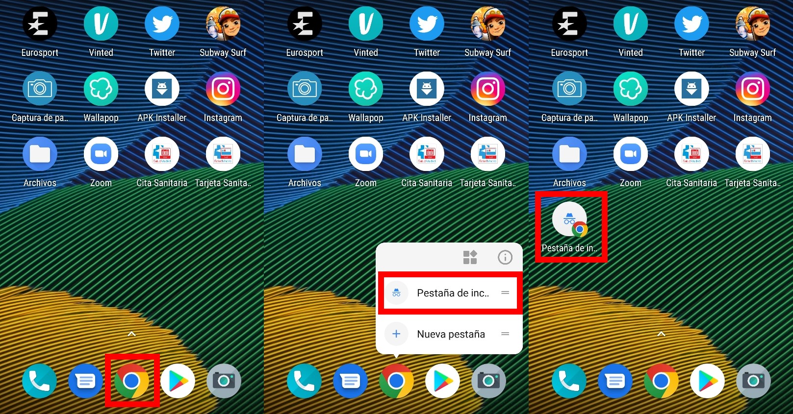Cómo crear un acceso directo al modo incógnito de Google Chrome en el móvil