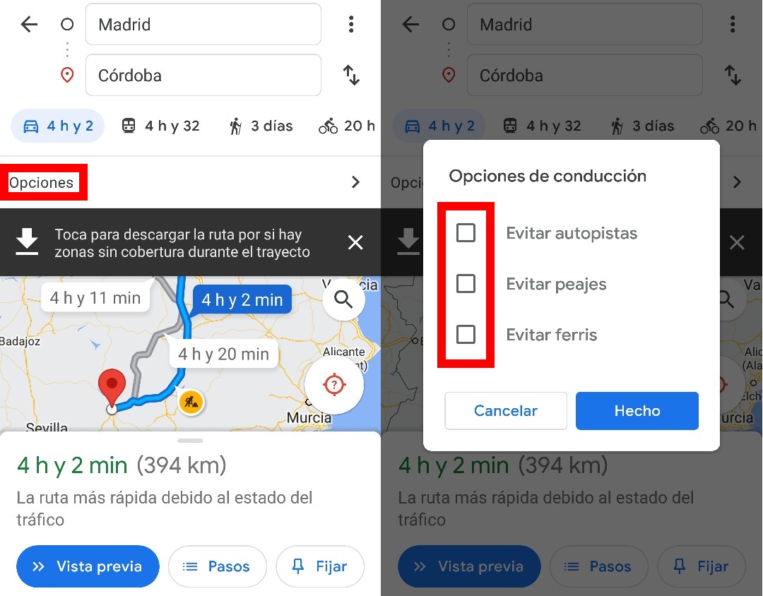 Cómo llegar en Google Maps: todas las opciones 4