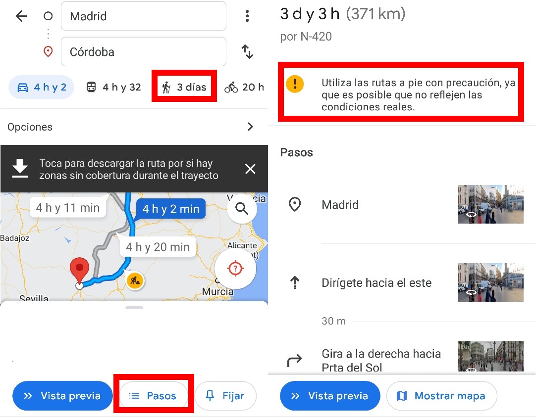 Cómo llegar en Google Maps: todas las opciones 6