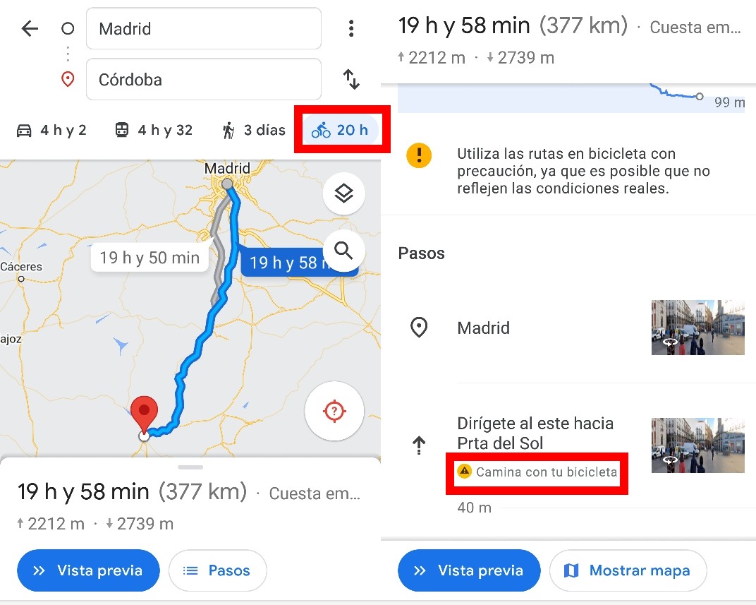 Cómo llegar en Google Maps: todas las opciones 8