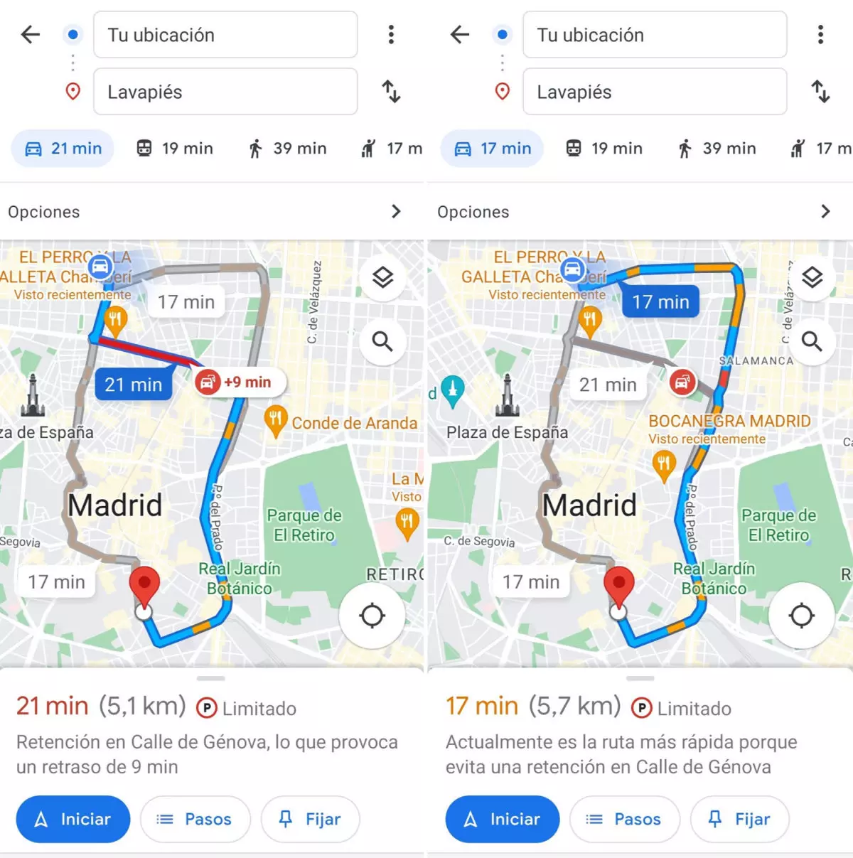 How to choose the fastest route on Google Maps