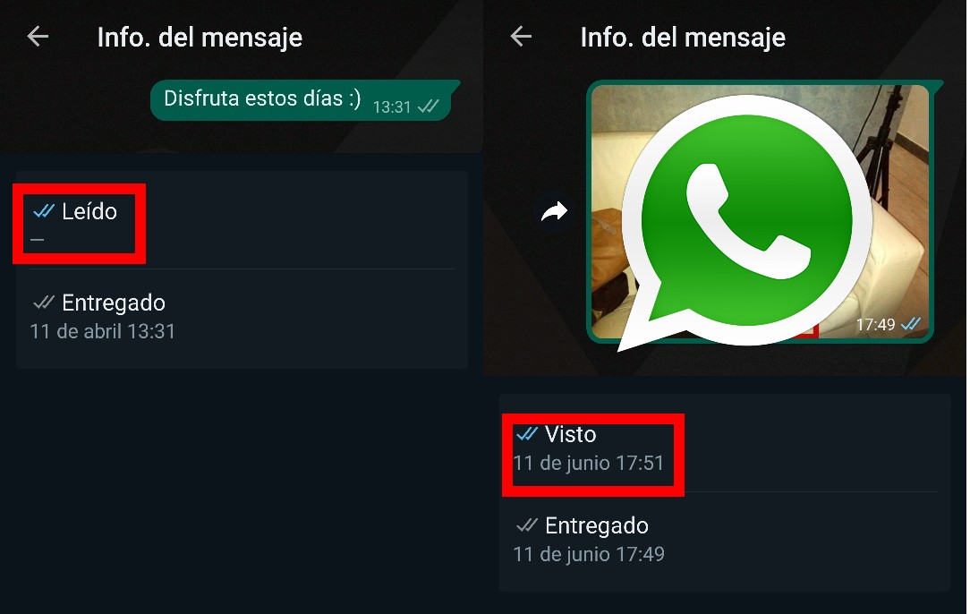 Cómo saber si leyeron tu mensaje aunque tengan la doble tilde azul desactivada en WhatsApp 3