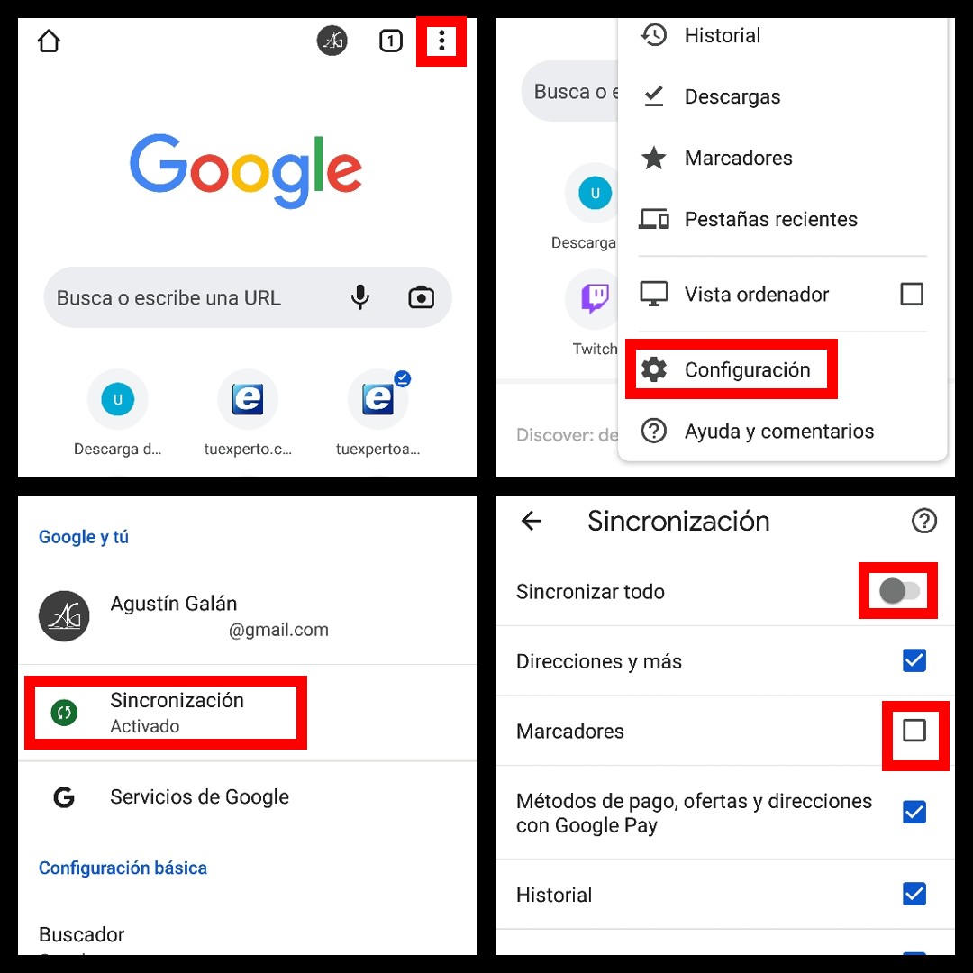 Cómo recuperar los marcadores de Google Chrome en Android 2