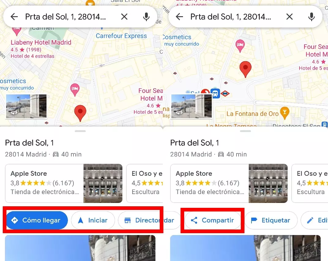 How to share a personalized Google Maps route by WhatsApp 4
