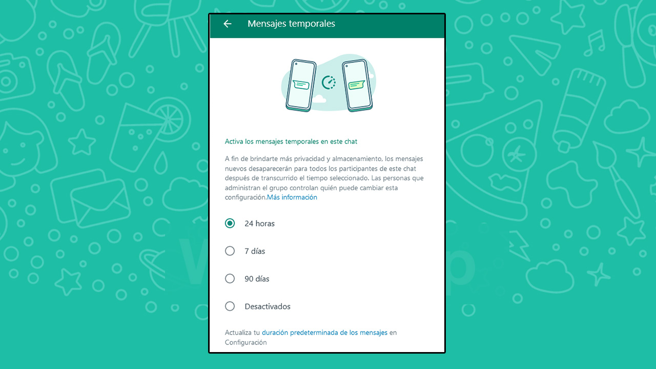 Qué significa que se desactivan los mensajes temporales en WhatsApp