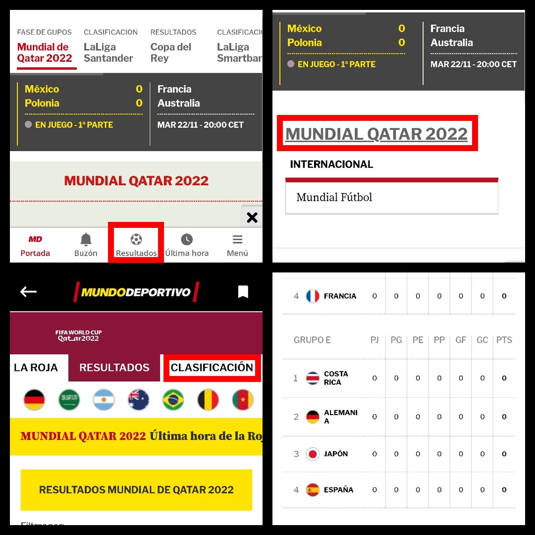 Las mejores apps para conocer la clasificación de España en el Mundial de Qatar 2022 1