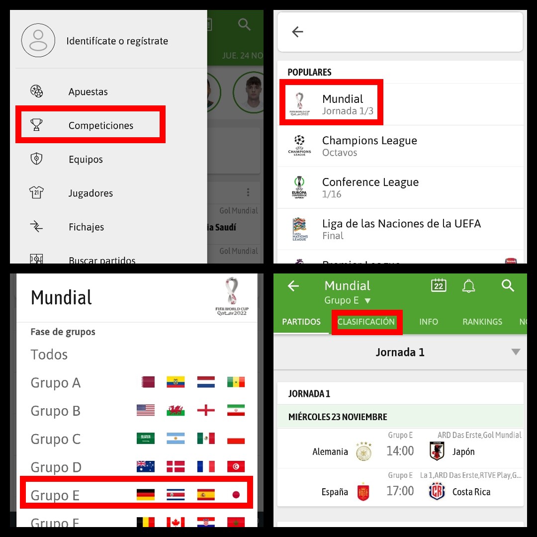 Las mejores apps para conocer la clasificación de España en el Mundial de Qatar 2022 2