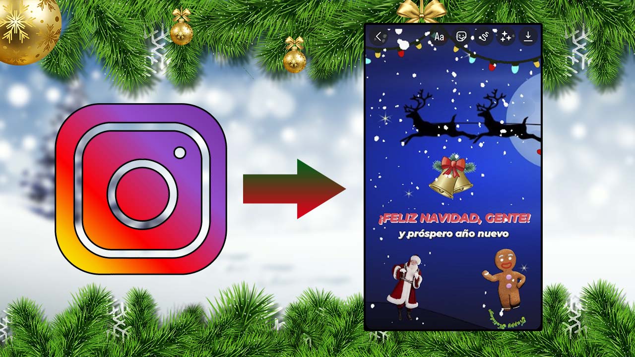 Cómo crear una postal navideña para felicitar la Navidad en Instagram